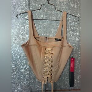 Carbon 38 Tan Corset Top